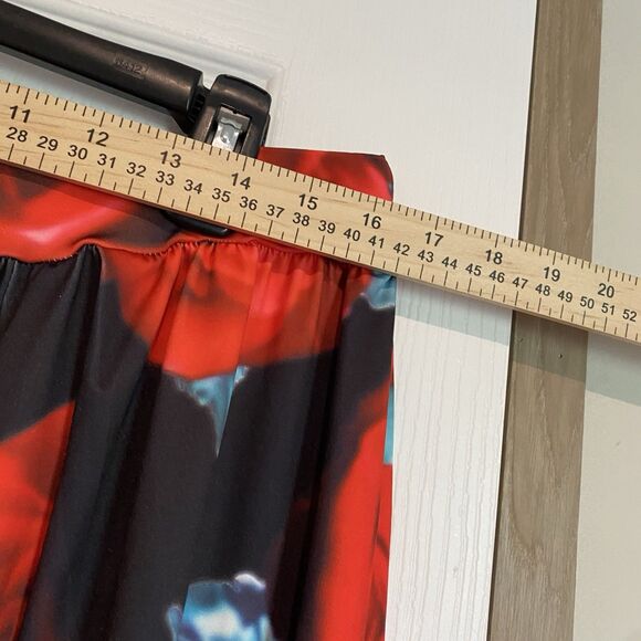 SHEIN Rose Motif Wide Leg Elastic Waist Pants Romantic Garden Inspired Retro 0XL - Picture 5 of 6